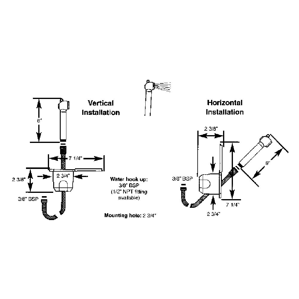 Scandvik Recessed Shower w6 White Hose PushButton 12106P