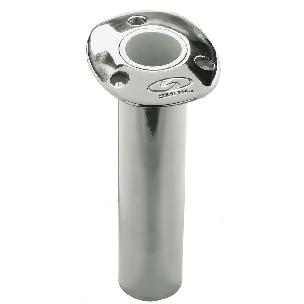 CE Smith Flush Mount Rod Holder 0 Degree 9 Depth Stainless Steel Cast Bottom White Vinyl Liner 53670CA