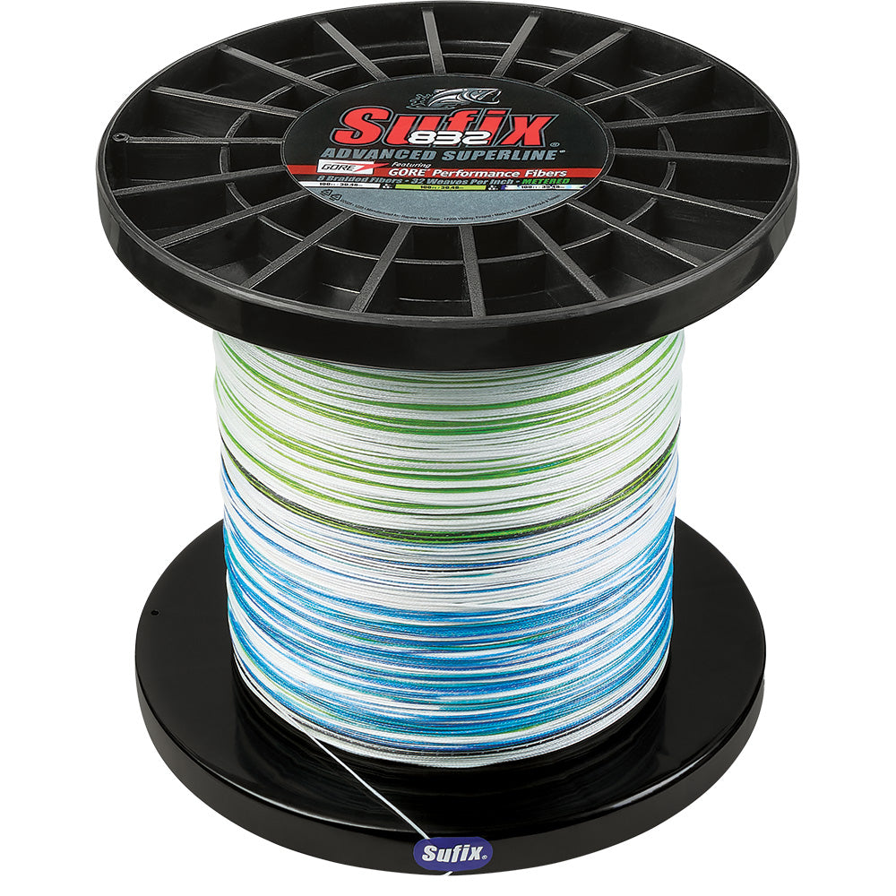 Sufix 832 Advanced Superline Bulk Metered 3500yds 65lb White Neon Lime Blue 660465GHLCC
