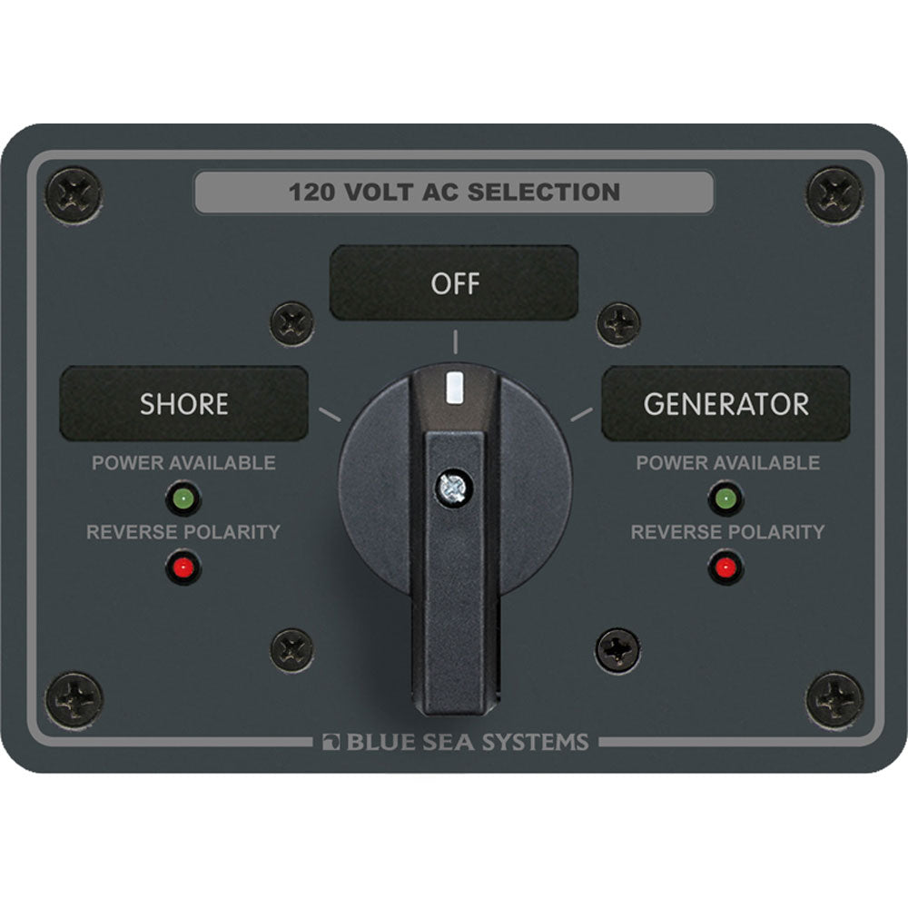 Blue Sea 8365 AC Rotary Switch Panel 65 Ampere 2 Positions OFF 2 Pole 8365