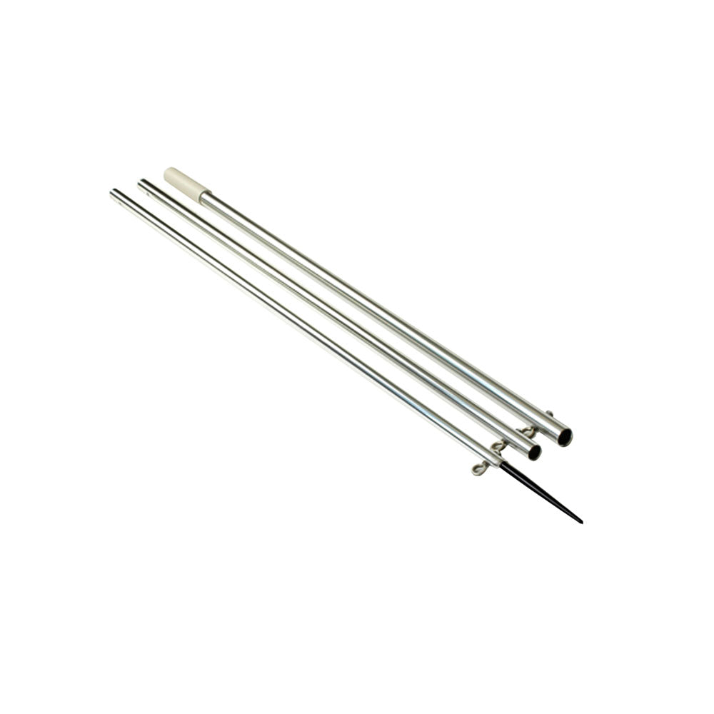 Lees 13 Bright Silver Center Rigger Pole wBlack Spike 138 MX8713CR