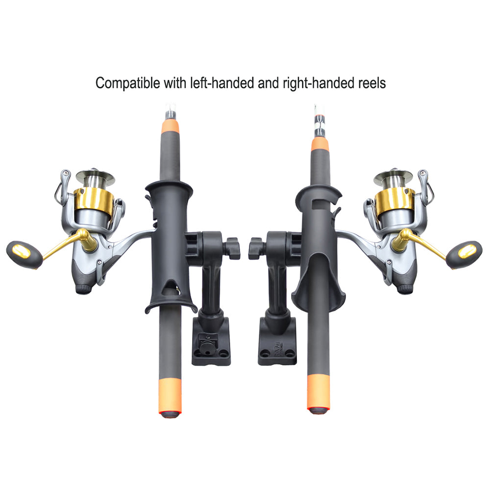 RAM Mount RAM Tube Jr Fishing Rod Holder Standard 4 Length Post Spline Combo BulkheadFlat Surface Base wPlunger