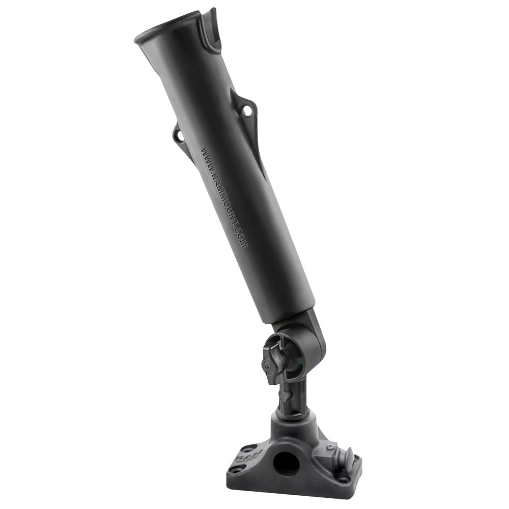RAM ToughTube Fishing Rod Holder w3 Length Spline Post Combination BulkheadFlat Surface Base Plunger RAP394SSBMPU