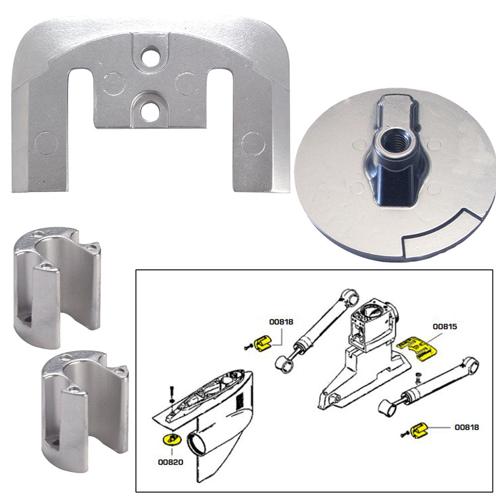Tecnoseal Anode Kit wHardware Mercury Bravo 23 up to 2003 Magnesium 20804MG