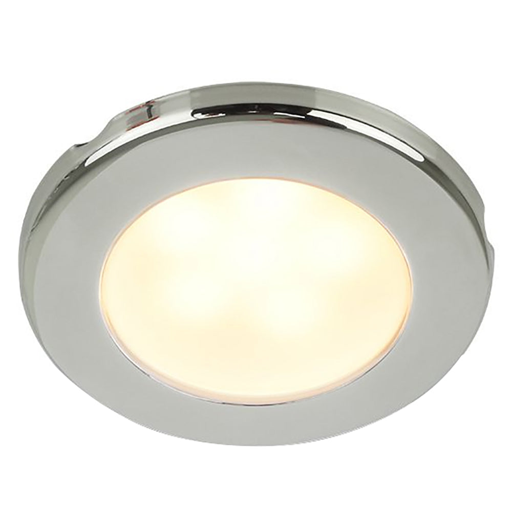 Hella Marine EuroLED 75 3 Round Screw Mount Down Light Warm White LED Stainless Steel Rim 24V 958109121