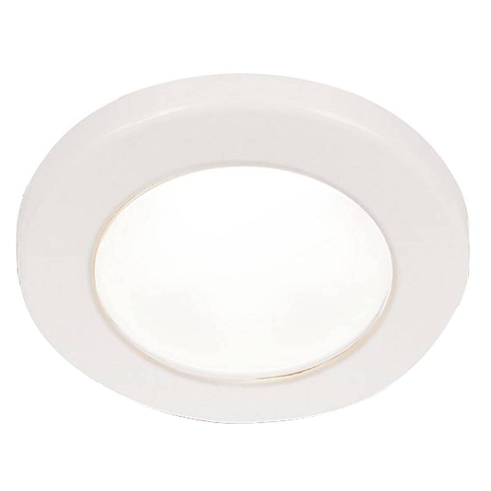 Hella Marine EuroLED 75 3 Round Screw Mount Down Light White LED White Plastic Rim 24V 958110111