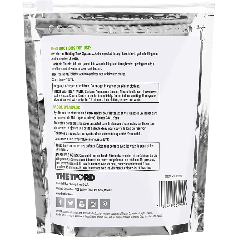Thetford AquaBio 16 TossIns Concentrate Packets 96590