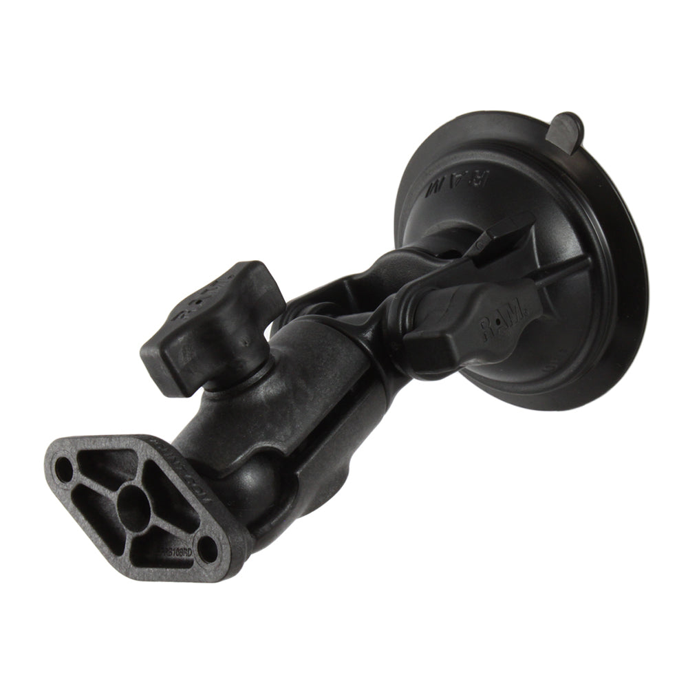 RAM Mount RAM TwistLock Composite Suction Cup Ratchet Mount wDiamond Plate RAPB104224U