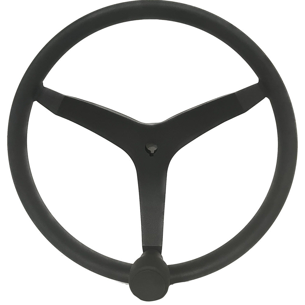 Uflex V46 135 Stainless Steel Steering Wheel wSpeed Knob Black V46B