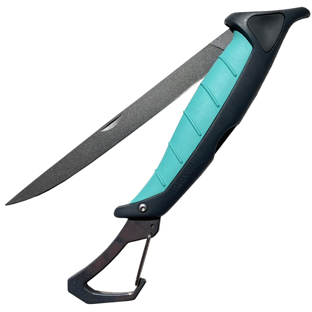 Toadfish Stowaway Folding Fillet Knife wBuiltIn Carabiner 7 1029
