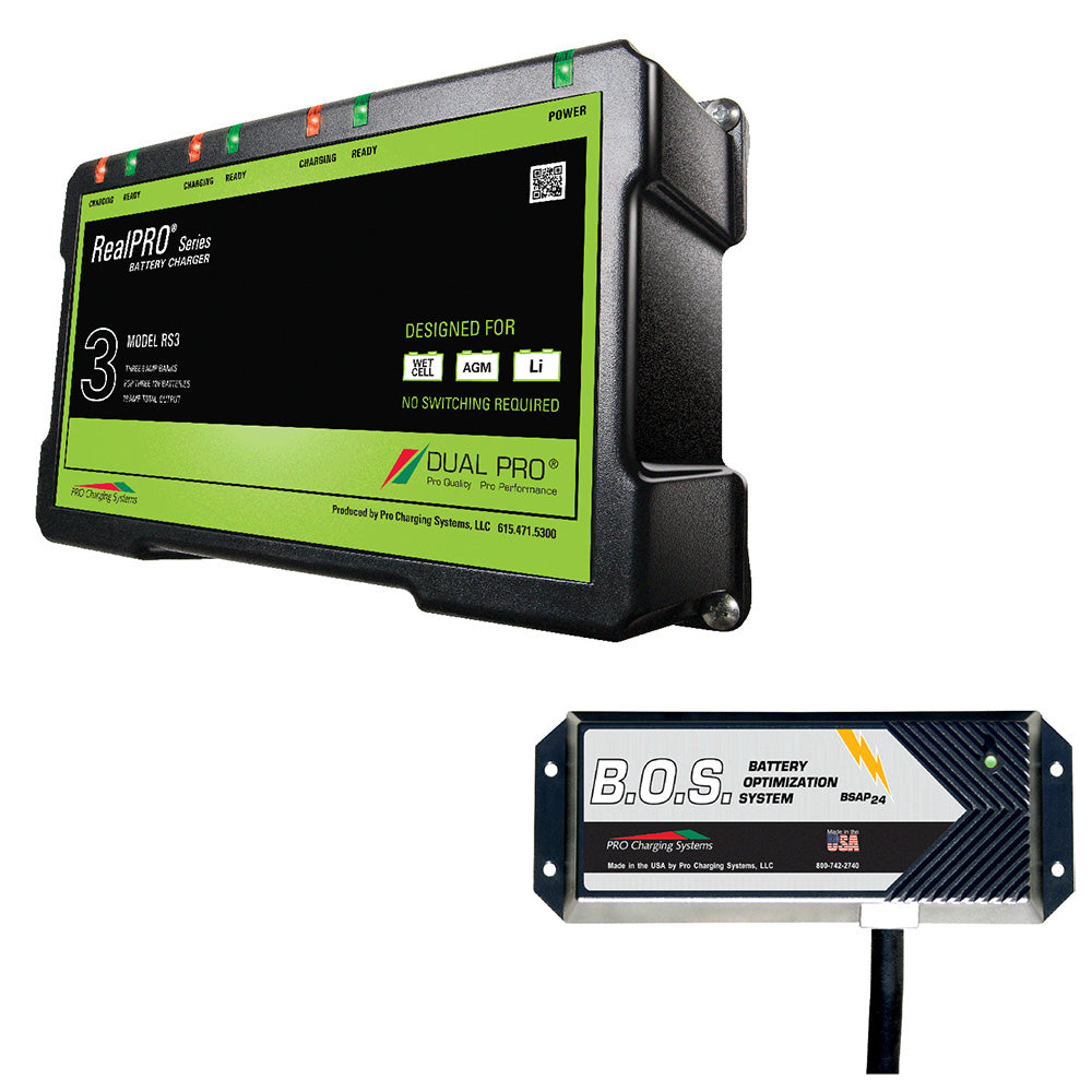 Dual Pro RS3 3 Bank Battery Charger w2 Bank BOS RS3BOS12V2