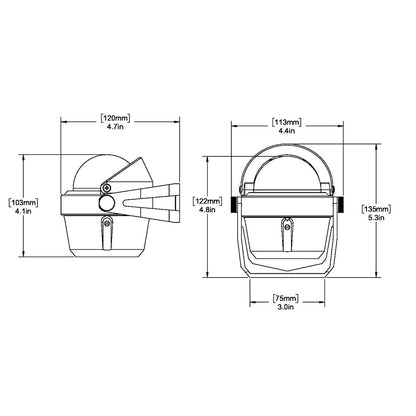 Ritchie RA91 RitchieAngler Compass  Bracket Mount  Gray RA91