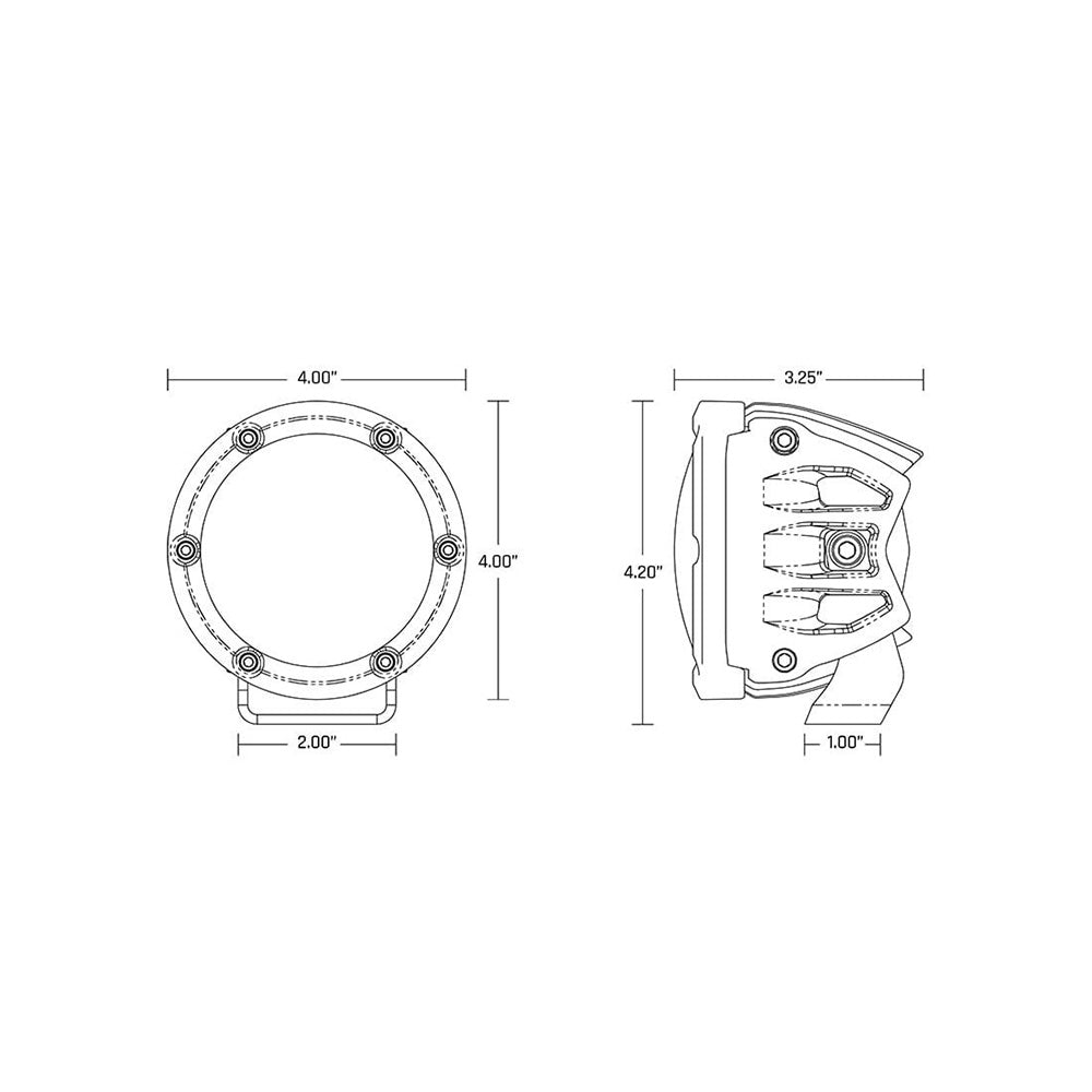 RIGID Industries 360Series RGBW 4 Offroad Lamp Diffused Beam wRGBW Backlight Pods  Set of 2 36400