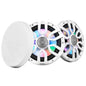 DS18 8 2Way Coaxial Marine Speakers wDigital LED Lights  Bullet Tweeter  White  175W 4Ohm NXLIQ8WH