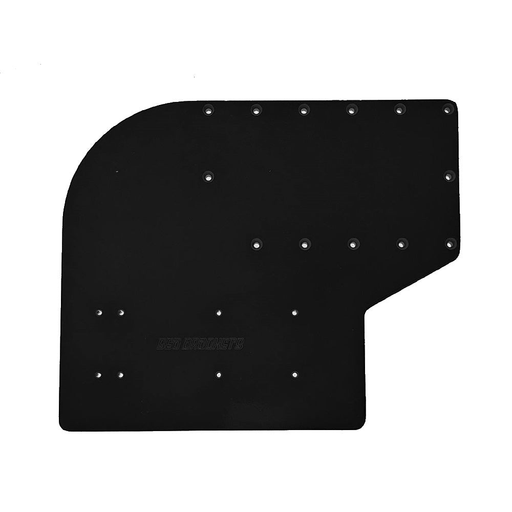 Sea Brackets Large Offset Trolling Motor Plate  Black SEA2307BLK
