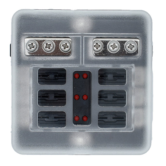 Bluewater 6 Position Fuse Block wLEDs 32000001006