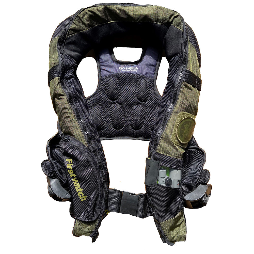 First Watch AutoManual Convertible 38G Inflatable PFD  Green FW40PROAMGN