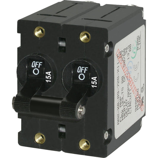Blue Sea 7234 ASeries Double Pole Toggle  15A  Black 7234