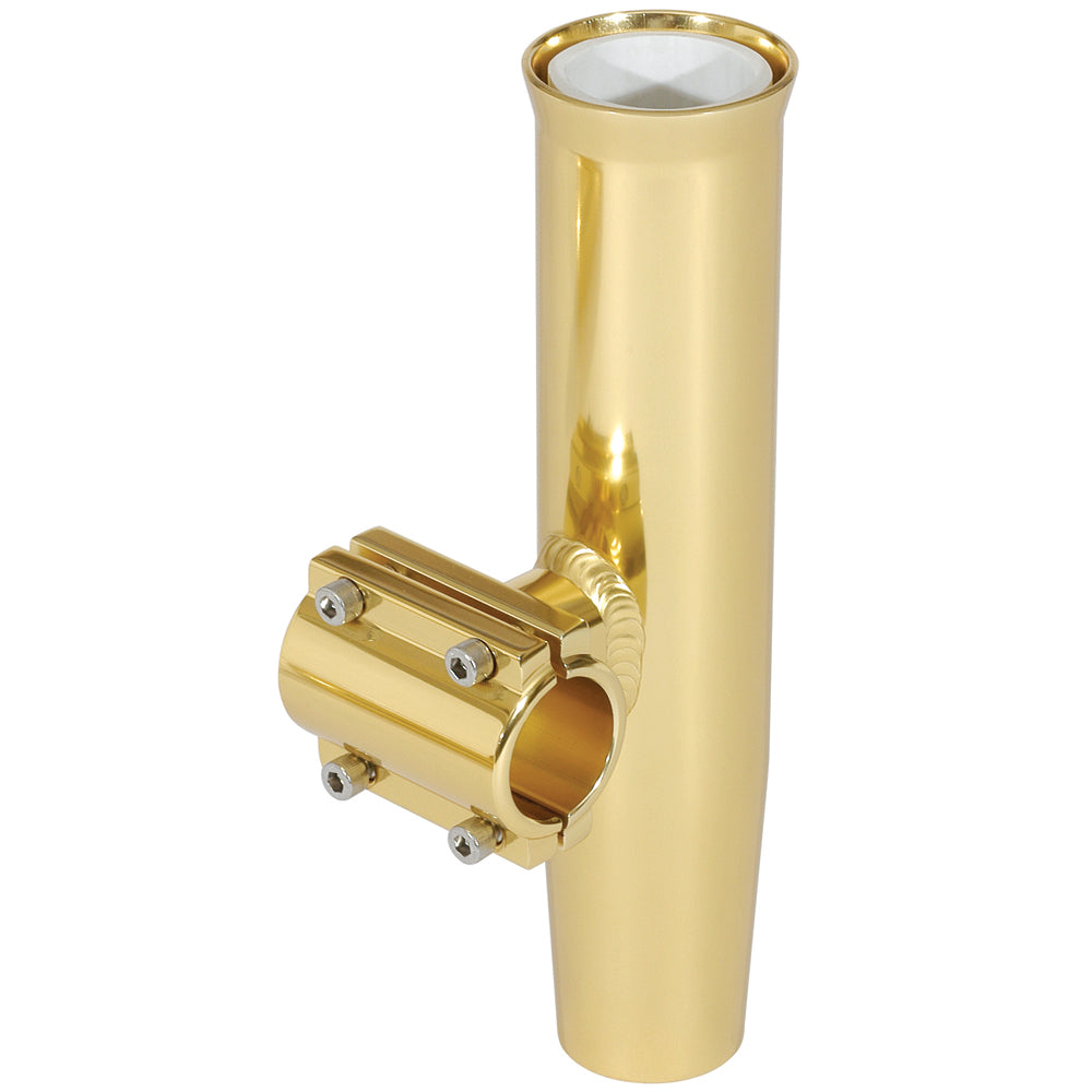 Lees ClampOn Rod Holder  Gold Aluminum  Horizontal Mount  Fits 1050 OD Pipe RA5201GL