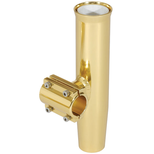 Lees ClampOn Rod Holder  Gold Aluminum  Horizontal Mount  Fits 1050 OD Pipe RA5201GL