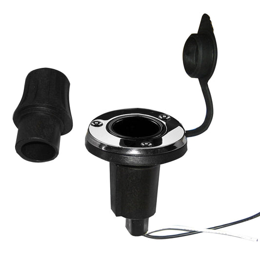 Perko Locking Collar Pole Light Mounting Base  2 Pin  Round  Stainless Steel 1045P0SDP