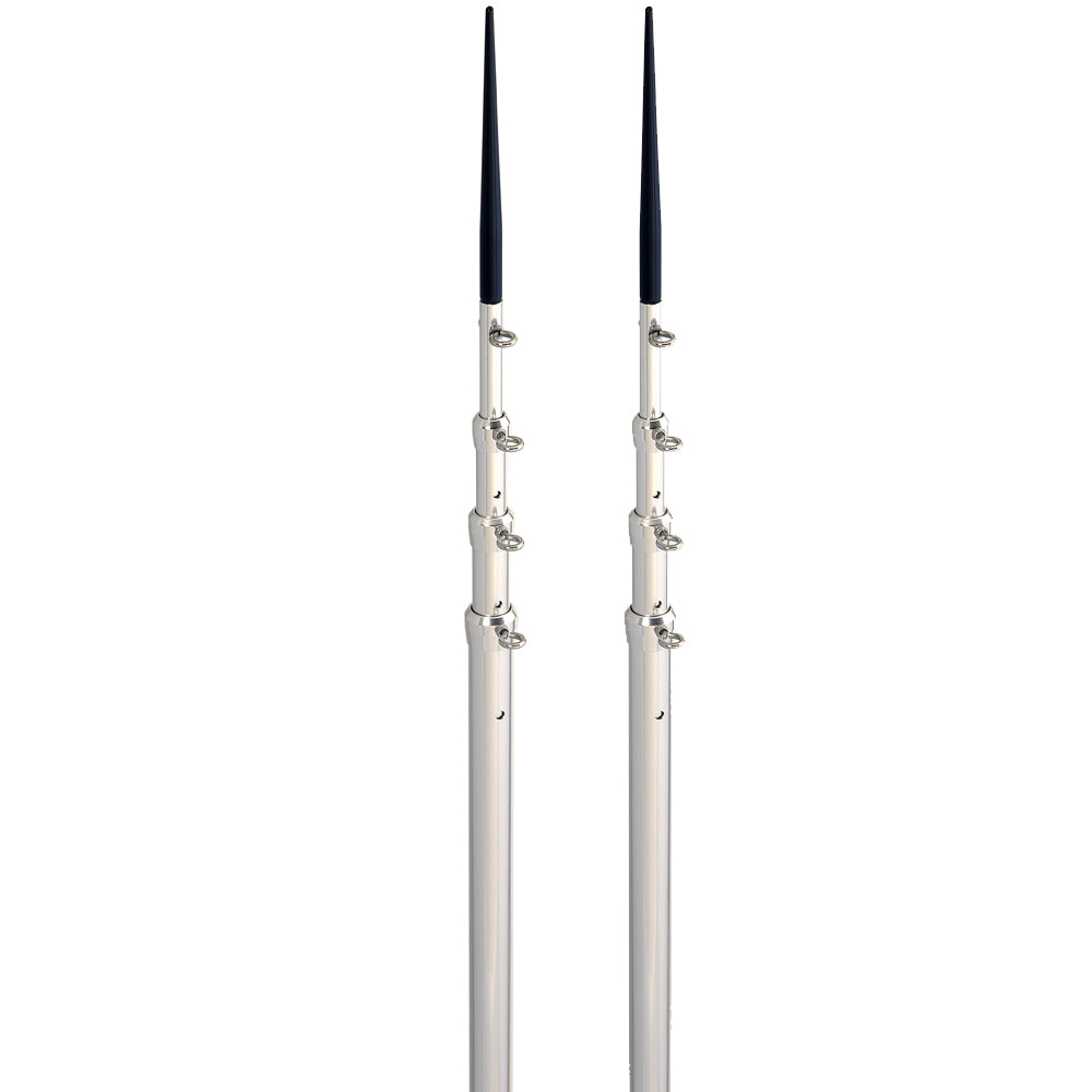 Lees 165 Bright Silver Black Spike Telescopic Poles fSidewinder TX3916SLSL