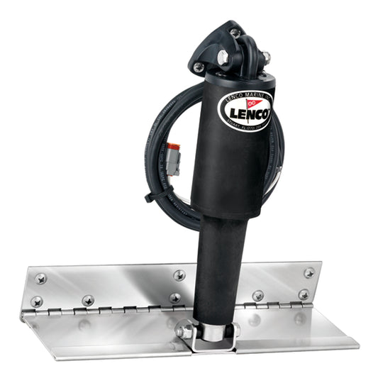 Lenco 4 x 12 Limited Space Trim Tab Kit wo Switch Kit 12V  ElectroPolished  Short Actuator 15088101