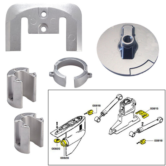 Tecnoseal Anode Kit wHardware  Mercury Bravo 1  Magnesium 20803MG