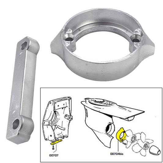 Tecnoseal Anode Kit wHardware  Volvo DuoProp 280  Magnesium 20702MG