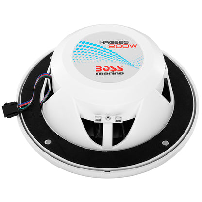 Boss Audio 65 MRGB65 Speakers wRGB Lighting  White  200W MRGB65