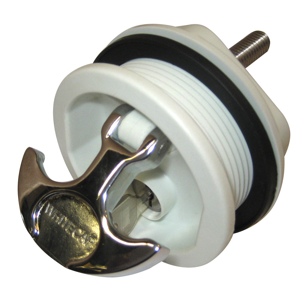 Whitecap THandle Latch  Chrome Plated ZamacWhite Nylon  Locking  Freshwater Use Only S0226WC