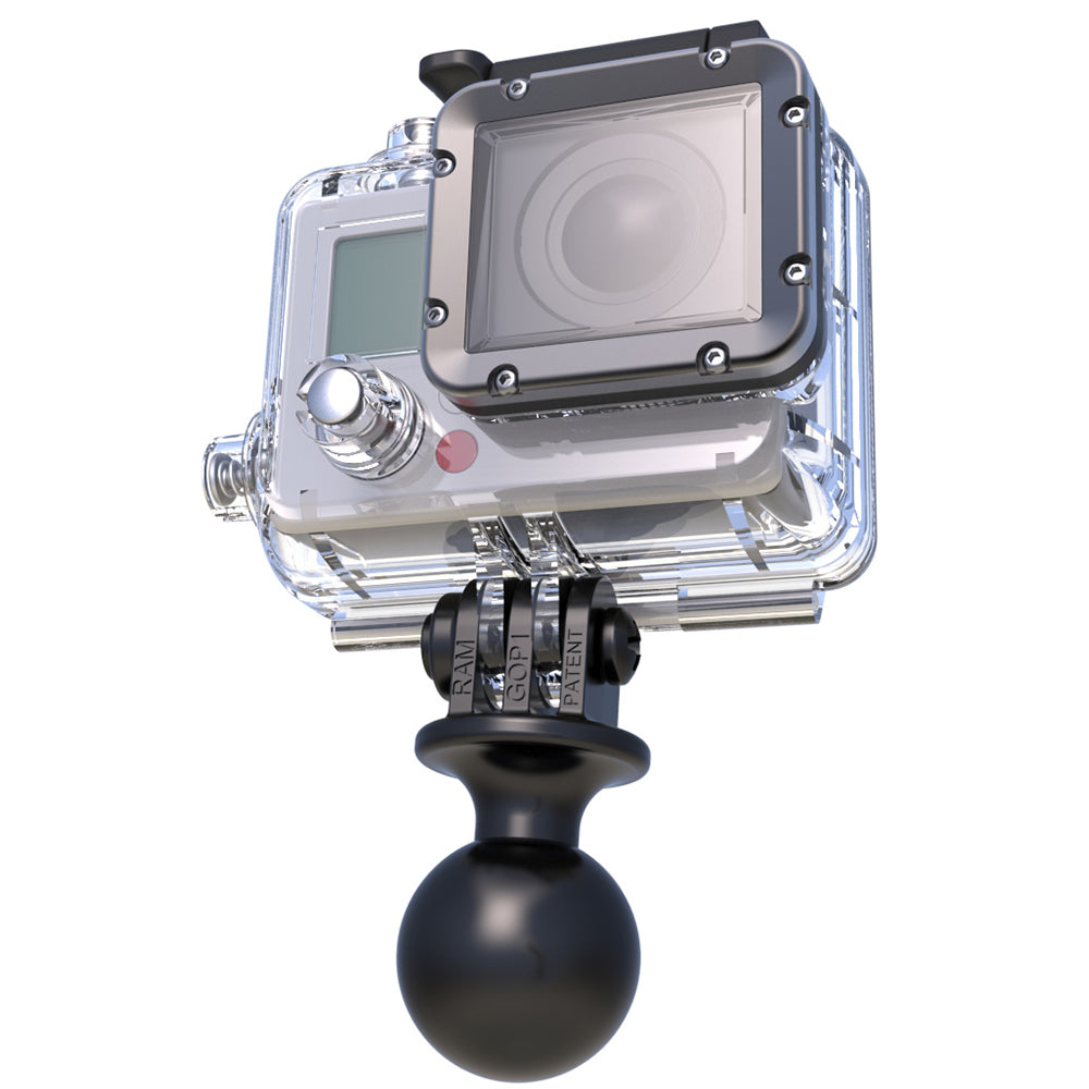 RAM Mount 1 Ball Mount wCustom GoPro Hero Adapter RAMB138GOP1U