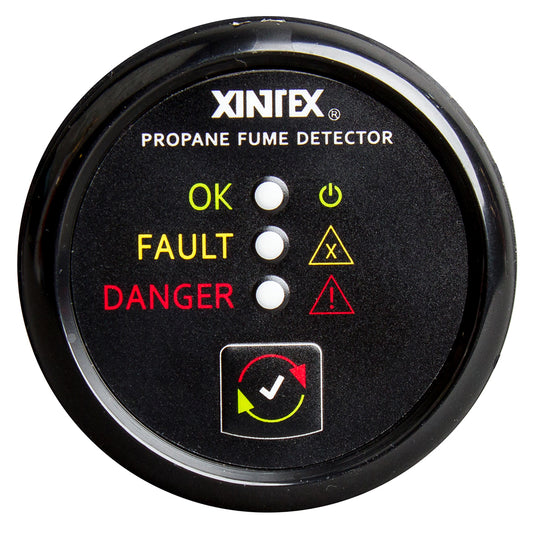 FireboyXintex Propane Fume Detector wPlastic Sensor  No Solenoid Valve  Black Bezel Display P1BR