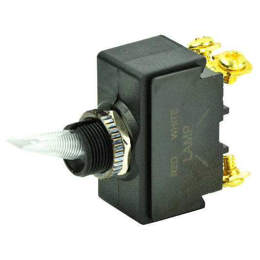 BEP SPST Lighted Toggle Switch  Red LED  12V  632 Terminal  ONOFF 1001908