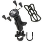 RAM Mount Handlebar Rail Mount wZinc Coated UBolt Base and Universal XGrip CelliPhone Cradle RAMB149ZUN7U