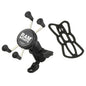 RAM Mount 9mm Angled Base Motorcycle Mount wShort Double Socket Arm  Universal XGrip CelliPhone Cradle RAMB272AUN7
