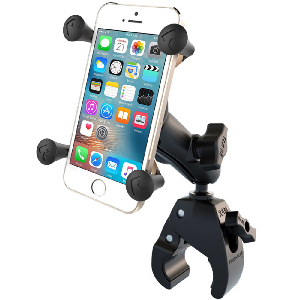 RAM Mount Small ToughClaw Base wDouble Socket Arm  Universal XGrip CelliPhone Cradle RAMB400UN7