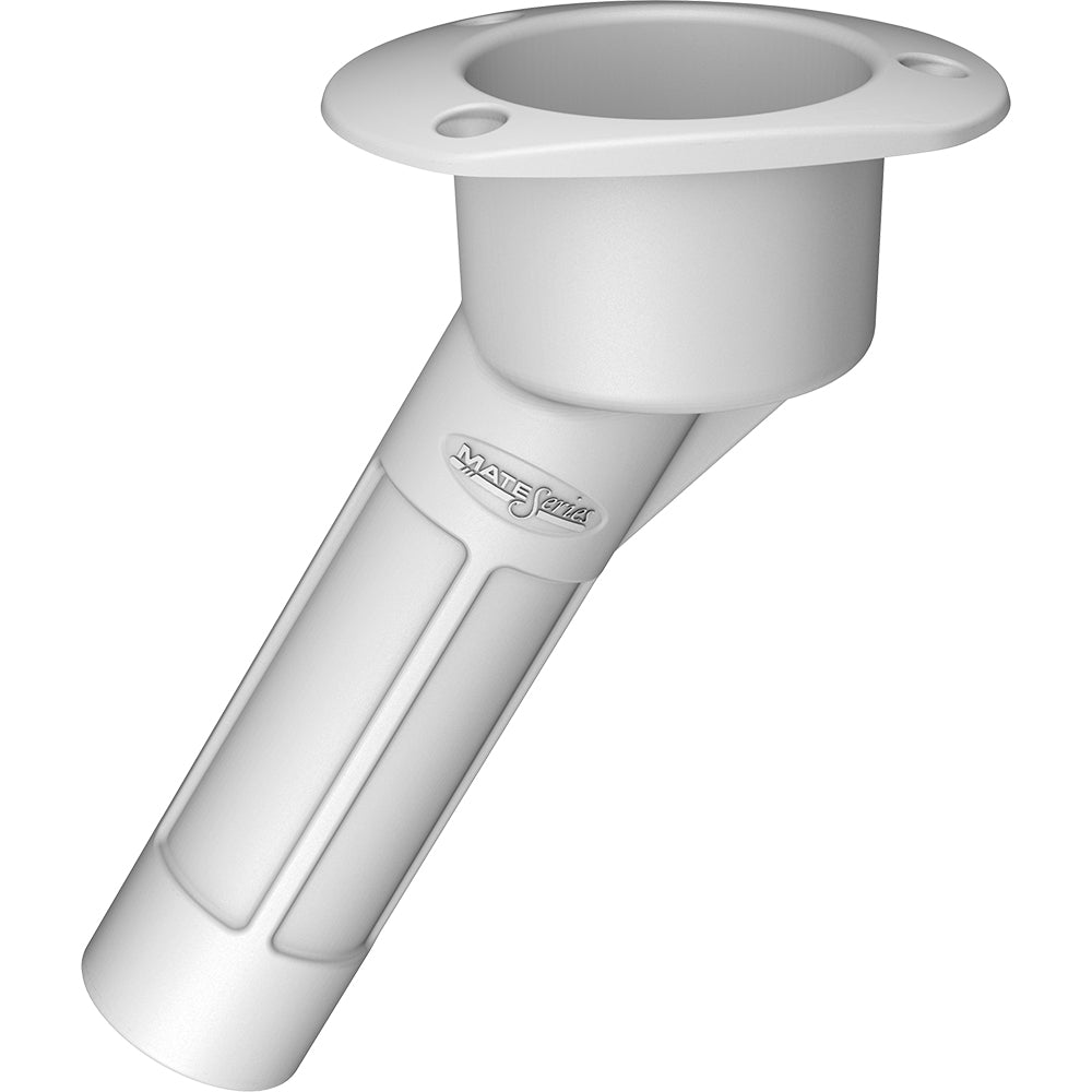Mate Series Plastic 30 Rod  Cup Holder  Open  Oval Top  White P2030W