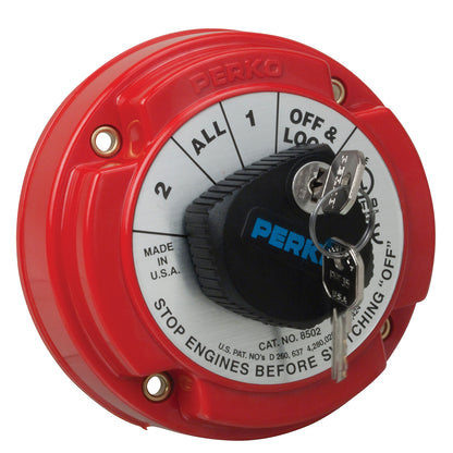 Perko Medium Duty Battery Selector Switch wKey Lock 8502DP