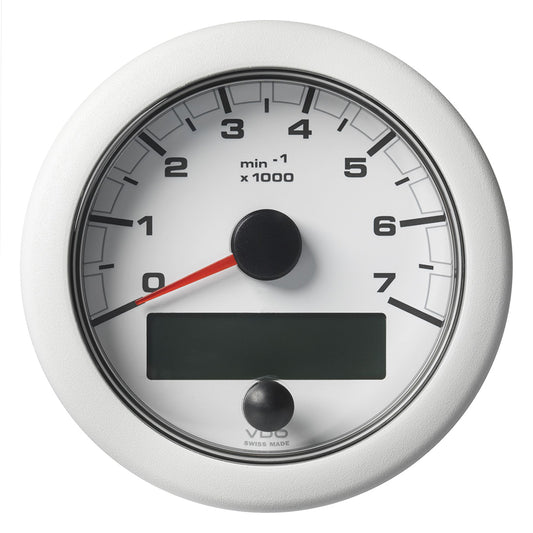 Veratron 338 85MM OceanLink NMEA 2000 Tachometer  7000 RPM  White Dial  Bezel A2C1065820001
