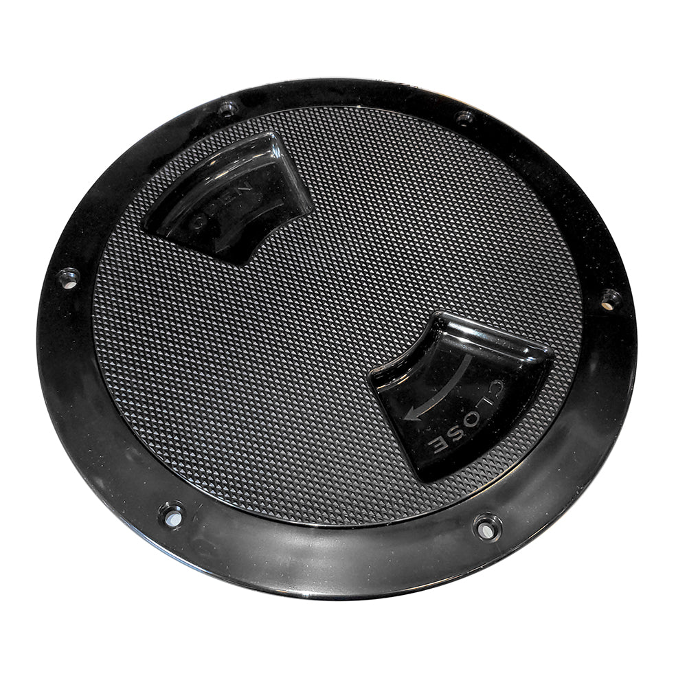 SeaDog QuarterTurn Textured Deck Plate wInternal Collar  Black  8 3363871