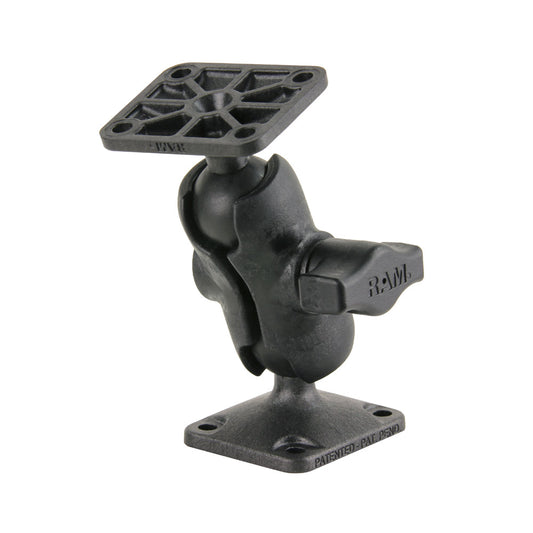 RAM Mount Composite DrillDown Double Ball Mount wRectangle AMPS Plates RAPB141UA
