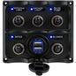 SeaDog Water Resistant Toggle Switch Panel wUSB Power Socket  5 Toggle 4246171