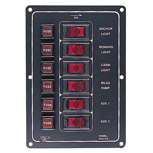SeaDog Aluminum Switch Panel Vertical  6 Switch 4221101