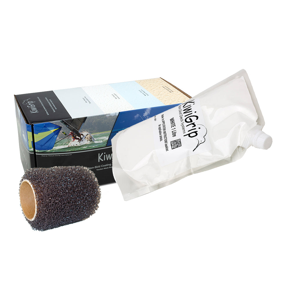 KiwiGrip 1 Liter Pouch  White w4 Roller KG1WPR