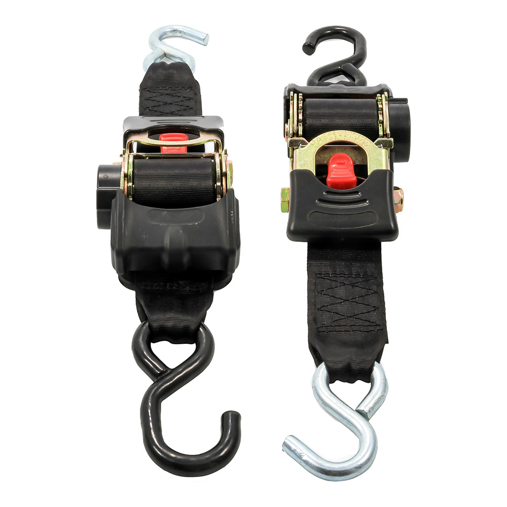 Camco Retractable Tie Down Straps  2 Width 6 Dual Hooks 50031