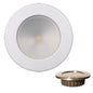 Lunasea Gen3 Warm White RGBW Full Color 35 IP65 Recessed Light wWhite Stainless Steel Bezel  12VDC LLB46RG3AWH