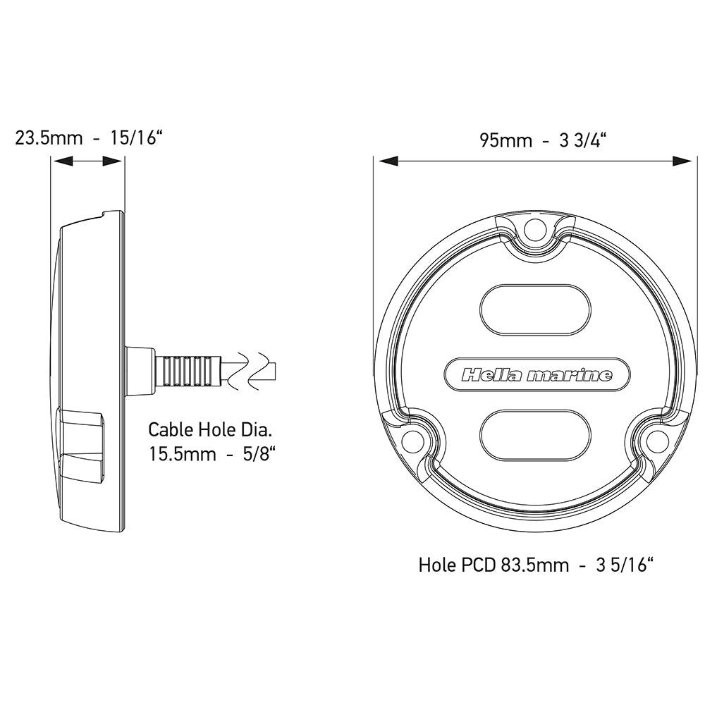 Hella Marine Apelo A1 RGB Underwater Light  1800 Lumens  Black Housing  Charcoal Lens 016146001