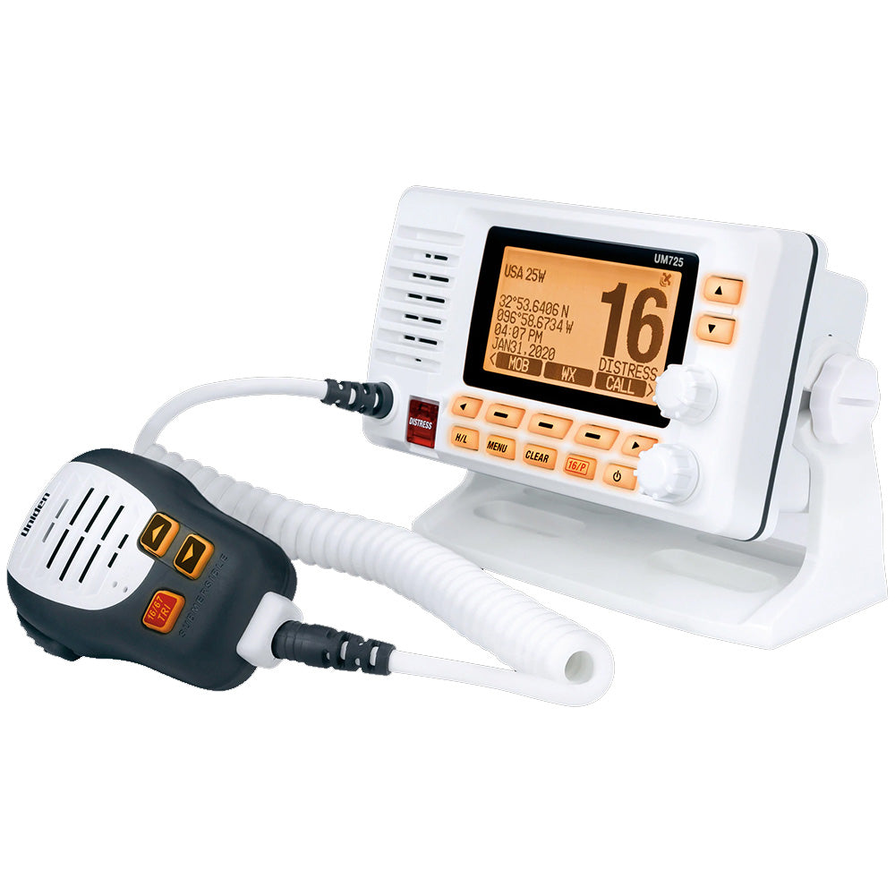 Uniden UM725 Fixed Mount VHF wGPS  Bluetooth  White UM725GBT