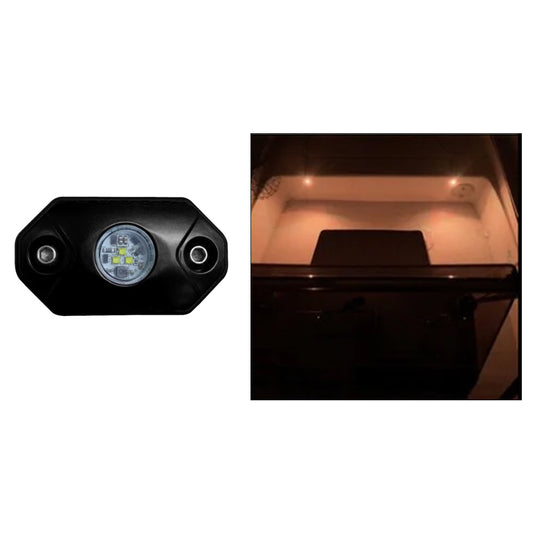 Black Oak Rock Accent Light  Amber  Black Housing RLA